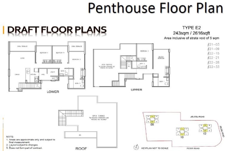 Hillion residences penthous floor plan Singapore