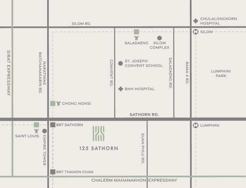 125 Sathron-location map 125 Sathron-location map