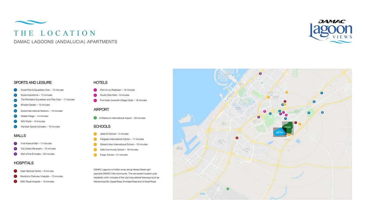 DAMAC Lagoons Location
